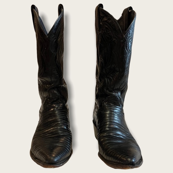 Justin 4705 Vintage Black Lizard and Leather Pull on Boot size 7 - Picture 4 of 16